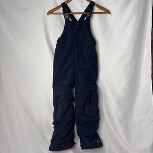 Lands End Squall Snow Bibs Pants Iron Knee Waterproof Kids Size 5 Navy